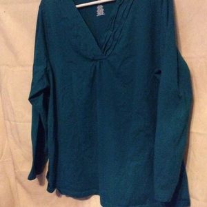 Plus size 3x Long sleeve teal top